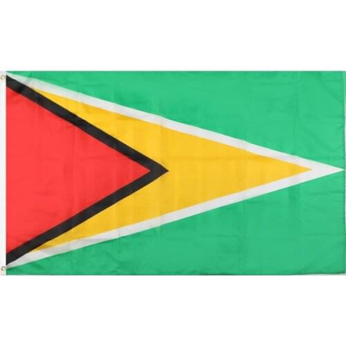 JiaHao Wholesale 100% Polyester Double Stitched Stock 3x5ft Guyana Flag