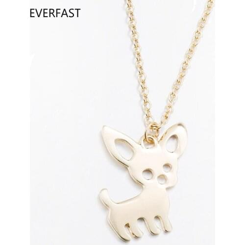Everfast 1pc Lovely Chihuahua Dog Pendant Necklace Charm Chain Pet Jewelry Gift For Love Girls Couple Kids Free Shipping