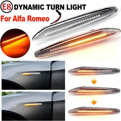 Dynamic Amber LED Side Marker Turn Signal Sequential Blinker Light For Alfa Romeo 159 Sportwagon Boera Spider Typ 939Canbus