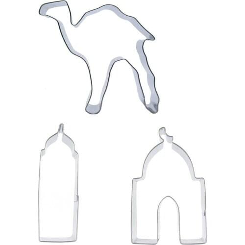 Towers, Mosque, Camel shaped 3 piece biscuit cutting molds, baking tools, cake decorating soft candy tools