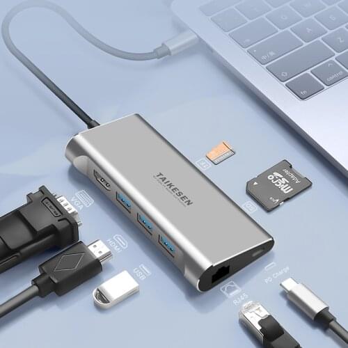 USB C HUB Type C to Multi USB 3.0 HUB HDMI Adapter Dock for MacBook Pro Huawei Mate 30 USB-C 3.1 Splitter Port TF SD Reader Rj45