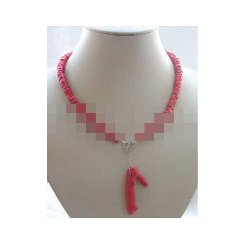 Huij 004906 Beautiful 18" red coral necklace - GP clasp discount 40