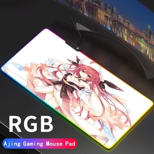 DATE A LIVE Anime Gaming Computer Mousepad RGB Large Mouse Pad Gamer XXL PC Desk Play Mat with LED Backlit DIY Carpet