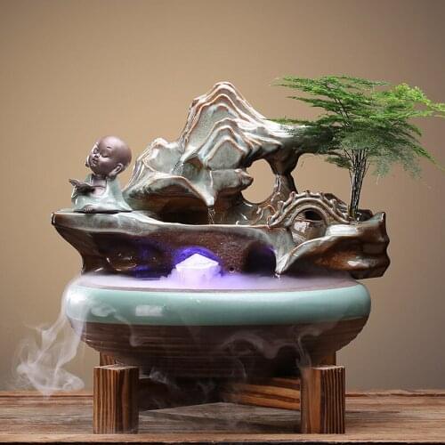 Chinese Water Fountain Humidifier Housewarming Water Landscape Fengshui Wheel Living Room Decorations Desktop Decoration