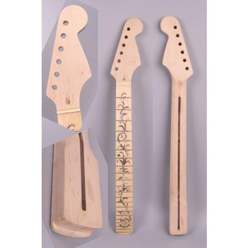 Maple Electric guitar neck 22 fret Unfinished Vine inlay For Strat ST Style