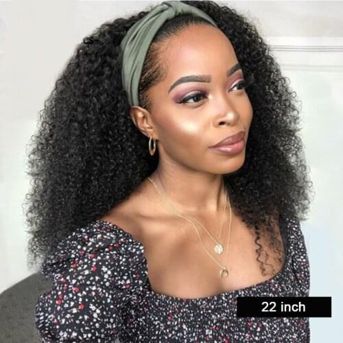 Kinky Curly Headband Wig Cheap Straight Human Hair Wigs For Women Raw Indian Human Hair Glueless Water Wave Deep Wave Wig