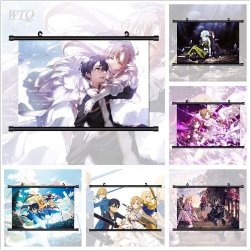 Sword Art Online Konno Yuuki Asuna Alice Schuberg Eugeo Kirito Anime Wall Posters Canvas Painting Wall Art Picture Home Decor