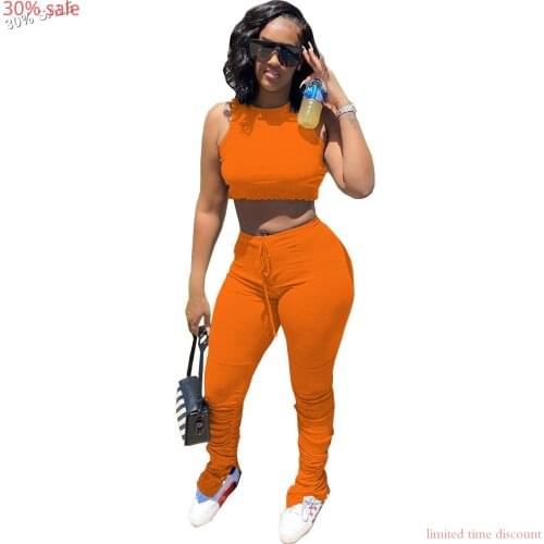 Fashion Two Piece Tracksuit Fitness Women Set Crop Top Stacked Leggings 2 Piece Pants Sets Womens Vacation Outfits Sportswear