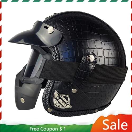 Motorcycle Helmet Retro Ece Capacete Vintage Cross-Country Motorcycle Riding Off-Road Helmet Scooter Anti Fog Full Face Kask