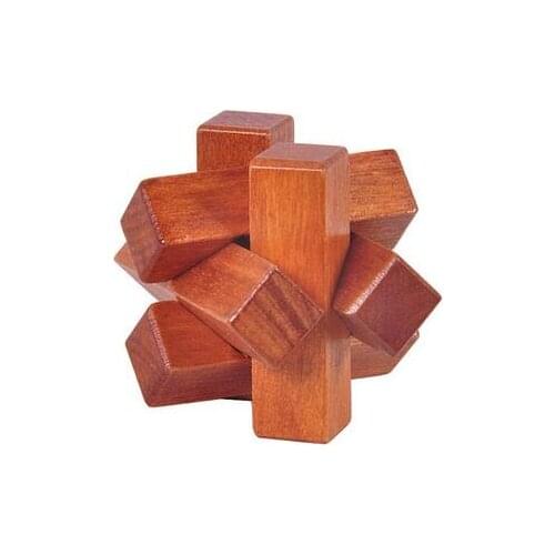 2016 New Mini Size IQ Wooden Burr Puzzle Brain Teaser Game for Adults Kids