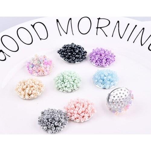 New arrived 30pcs/lot 23mm colorful beads weave rounds flowers shape handmade florals diy jewelry hair/garments accessory