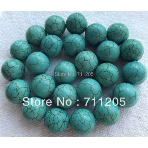 Wholesale 25pcs ,16mm Blue Turquoises Round loose beads ,Min.Order $10, provide mixed wholesale for all items