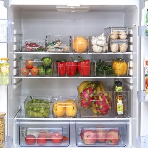 Refrigerator Organizer Bins Refrigerator Drawer Organizer Transparent Fridge Storage Bin Clear Plastic Pantry Food Storage Rack