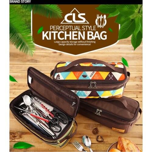 Outdoor Portable Camping Cooker Storage Bag Camping Kitchen Cookware Storage
