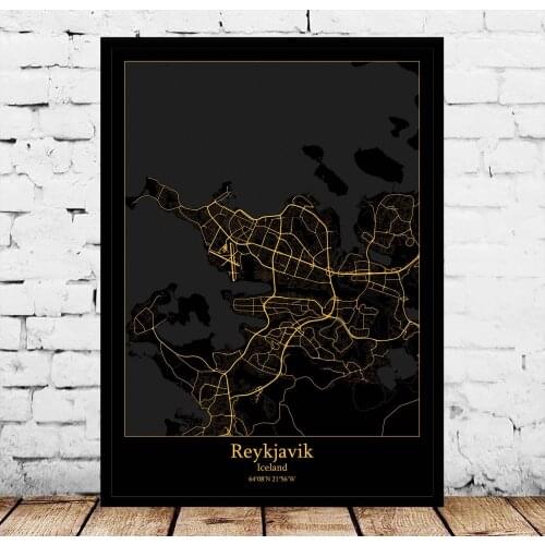 Reykjavik Iceland Map Poster