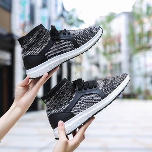 Plus size Flying Woven Sports Running Shoes Mens Womens New Lightweight Cushioning Mesh Breathable Sneakers