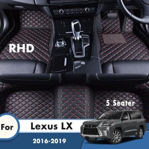 RHD Car Floor Mats For Lexus LX 2019 2018 2017 2016 5 Seater Auto Interiors Accessories Custom Front And Rear Side Rugs Carpets