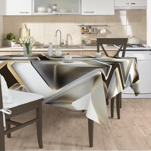 Table cloth living room kitchen cover white grey patterned micro fabric cover with runner pattern Free Shipping