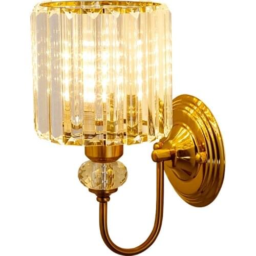Modern Luxurious Crystal Wall Lights Golden Nordic Sconce Fixtures E27 LED Bedroom Mirror Light Wandlamp Applique Murale