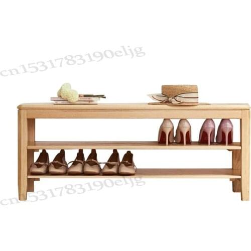 Modern Solid Wood Shoe Changing Stool Nordic Simple Japanese Style Home Door White Storage Storage Door Can Sit On The Shoe Cabi