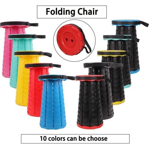 Telescopic Retractable Stool Folding Chiar Outdoor Portable Camping Convenient Fishing plastic Chairs Foldable pocket