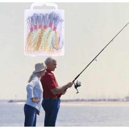 Convenient 6Pcs/Set Versatile Solid Feathered Sharp Fishing Tip Hook Metal Fishing Hooks High Penetration for Outdoor