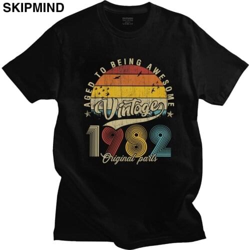 Vintage 1982 Original Parts T Shirts Mens Short Sleeved Summer 38 Years Old Birthday Gift T-Shirt Casual Cotton Tee Tops Apparel