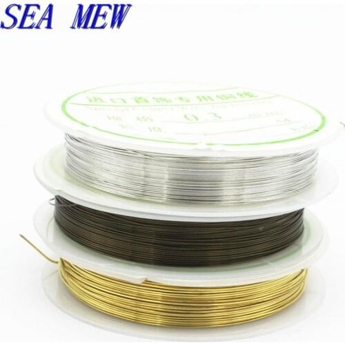 SEA MEW 1 Roll Metal Copper Wire Beading Wire Silver Color Gold Antique Bronze Plated DIY Jewelry Components