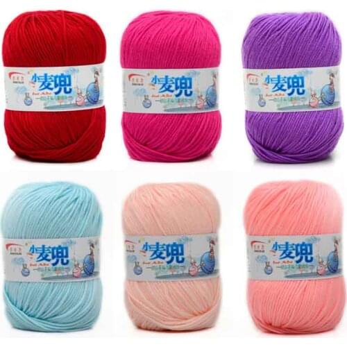 1pc 48g Milk Cotton 4ply Yarn Soft crochet yarn Baby Yarn Crochet for knitting Wool scarf Cheap DIY Sweater