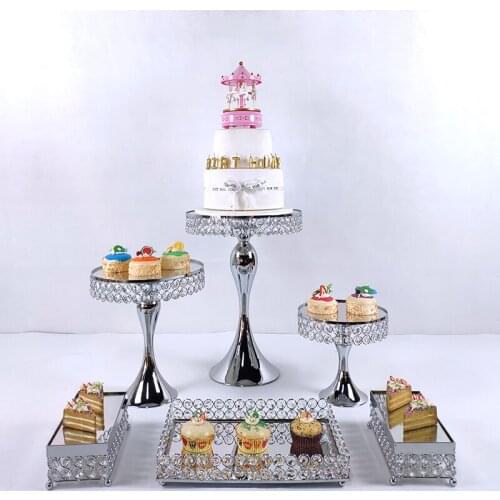 2020 cake stand Wedding Plates Set Metal Round Party Dessert Crystals Cake Stand Cupcake Stand Cake Decorating Supplies