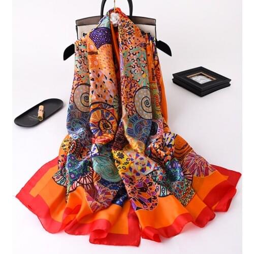 2020 luxury brand women scarf summer silk scarves shawls lady wraps soft pashimina female Echarpe Designer beach stole bandana