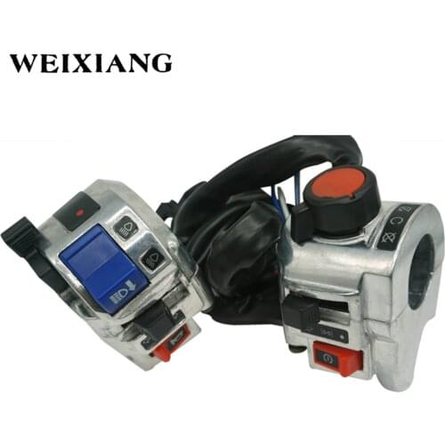 22mm 7/8" Motorcycle Handlebar Electric Switch Assembly Start Kill Horn Beam Winker Headlight Fog Light Push Button Switches