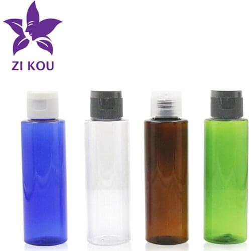 5pcs 100ml White/Black Plastic Flip Top Cap For Container Cosmetic Bottle Empty Transparent Plastic Shampoo Refillable Bottles