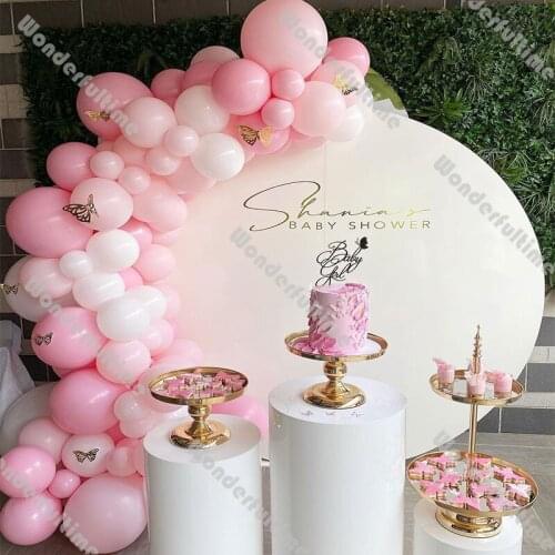 81pcs Doubled Macaron Baby Pink Matte White Balloons Garland Arch Kit Wedding Decoration Baby Shower Birthday Party Supplies DIY