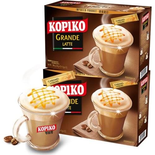 Free shipping CN Health Kopiko Latte Italian Coffee 3-in-1 Instand Coffee Powder 2 Boxed 24 Packages