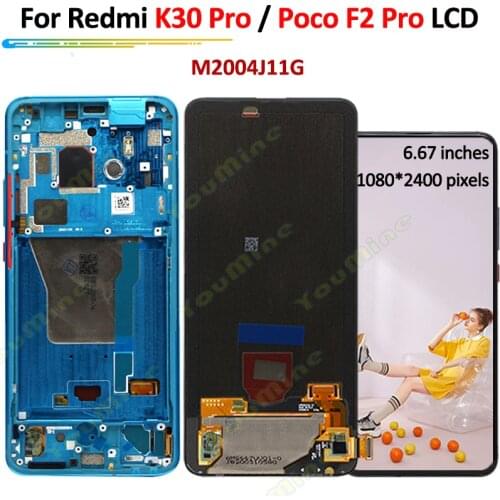 Super AMOLED Original For Xiaomi Poco F2 Pro LCD Screen Display +Touch Panel Digitizer For Redmi K30 Pro LCD M2004J11G Display