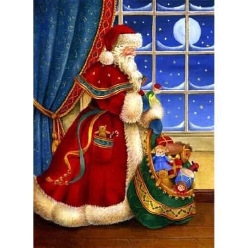 DIY 5D Diamond Painting Santa Claus Pictures Diamond Embroidery Christmas Full Round/Square Drill Mosaic Rhinestone Art Gift