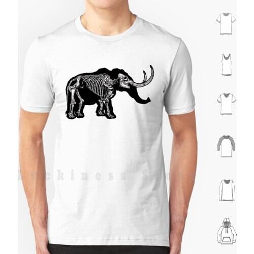 Skeleton T Shirt DIY Cotton Big Size 6xl Mammoth Elephant Paleolithic Megafauna Monster Bones Skeleton Ancient Tundra Zug Zugart