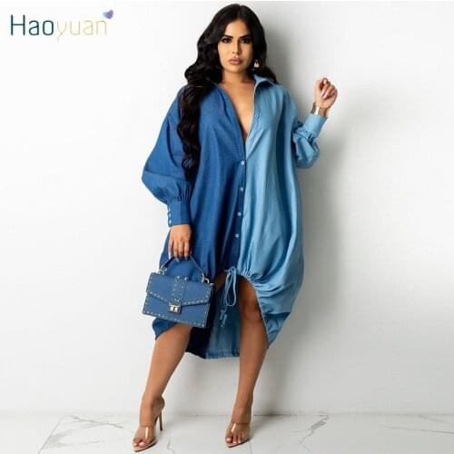 HAOYUAN Fashion Denim Dresses