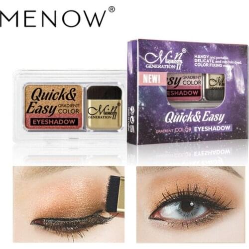 Menow mellow E419 double color eye shadow gradually lazy people pearl light powder eye shadow waterproofinglasting2018 explosion