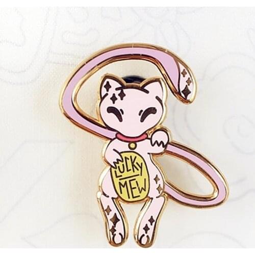 Cartoons Lucky Mew Maneki Neko Enamel Brooch Pin Backpack Hat Bag Lapel Pins Badges Women Mens Fashion Jewelry Accessories