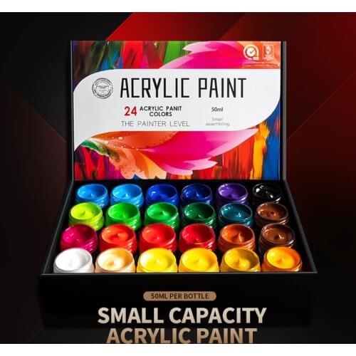 Acrylic Paints Set 12/18/24 Colors Professional 50ml Artist Drawing Painting Pigment Hand Painted Wall Paint Clothes