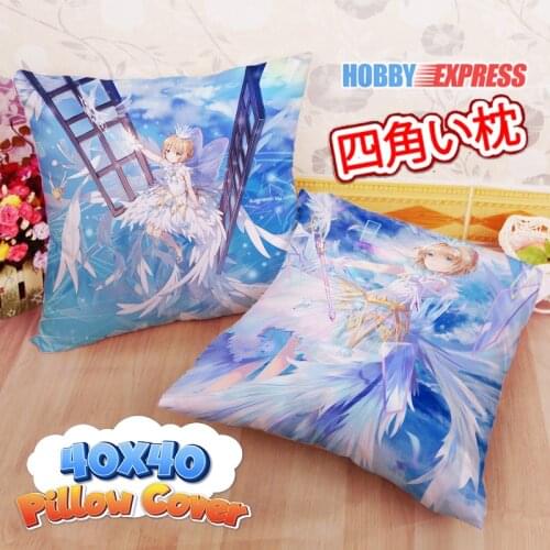 Hobby Express Sakura Kinomoto Cardcaptor Sakura 40x40cm Square Anime Dakimakura Throw Pillow Cover FBZ609