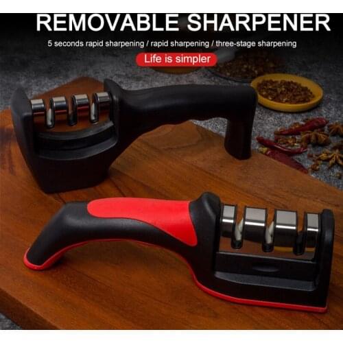 Knife Sharpener 3 Stages Professional Kitchen Sharpening Stone Grinder knives Whetstone Tungsten Ceramic Sharpener Tool