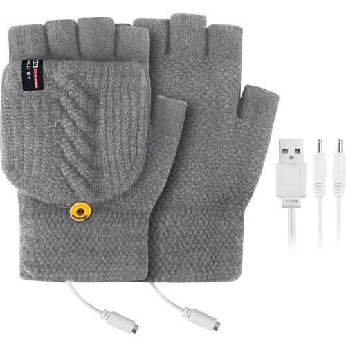 Heated Gloves Winter Electric Heated Gloves Outdoor Winter Warmer Knitted Rechargeable Battery Mittens Перчатки С Подогревом