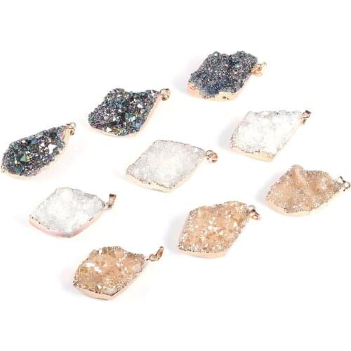Natural Stone Quartz irregular shape Pendants Crystal Cluster Necklace Pendant for Jewelry Making DIY Necklace Accessorie