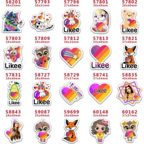 DIY Craft Supplies Sewing Accessories Cartoon Printed Planar Resins Mold 30 Pieces. PR-56201