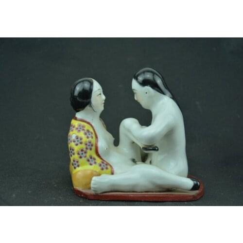 Rare Old Chinese porcelain statue,Oriental body art,Love,#17,Hand-painted crafts,Decoration,collection&Adornment