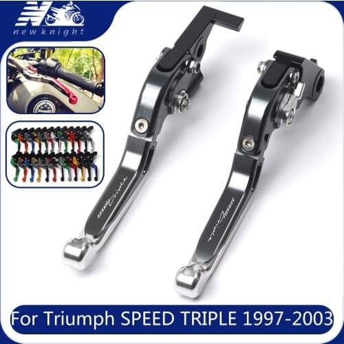 High Quality Motorcycle Accessories CNC Adjustable Folding Extendable Brake Clutch Lever For Triumph SPEED TRIPLE 1997-2003 2002