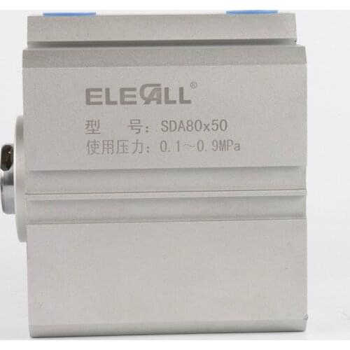 SDA80mm*25mm / 80mm Bore 25mm Stroke Compact Air Cylinders Double Acting Pneumatic Air Cylinder
